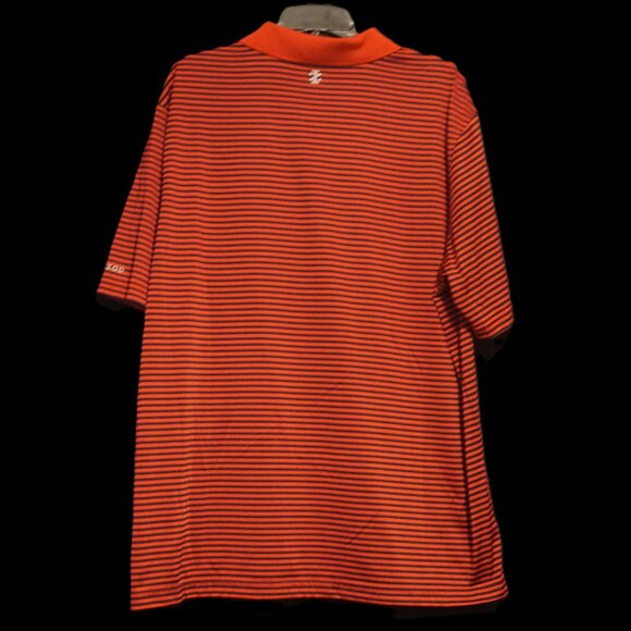 Izod Performance Golf Men’s XXL Red and Navy Striped Short Sleeve Polo - Picture 2 of 3